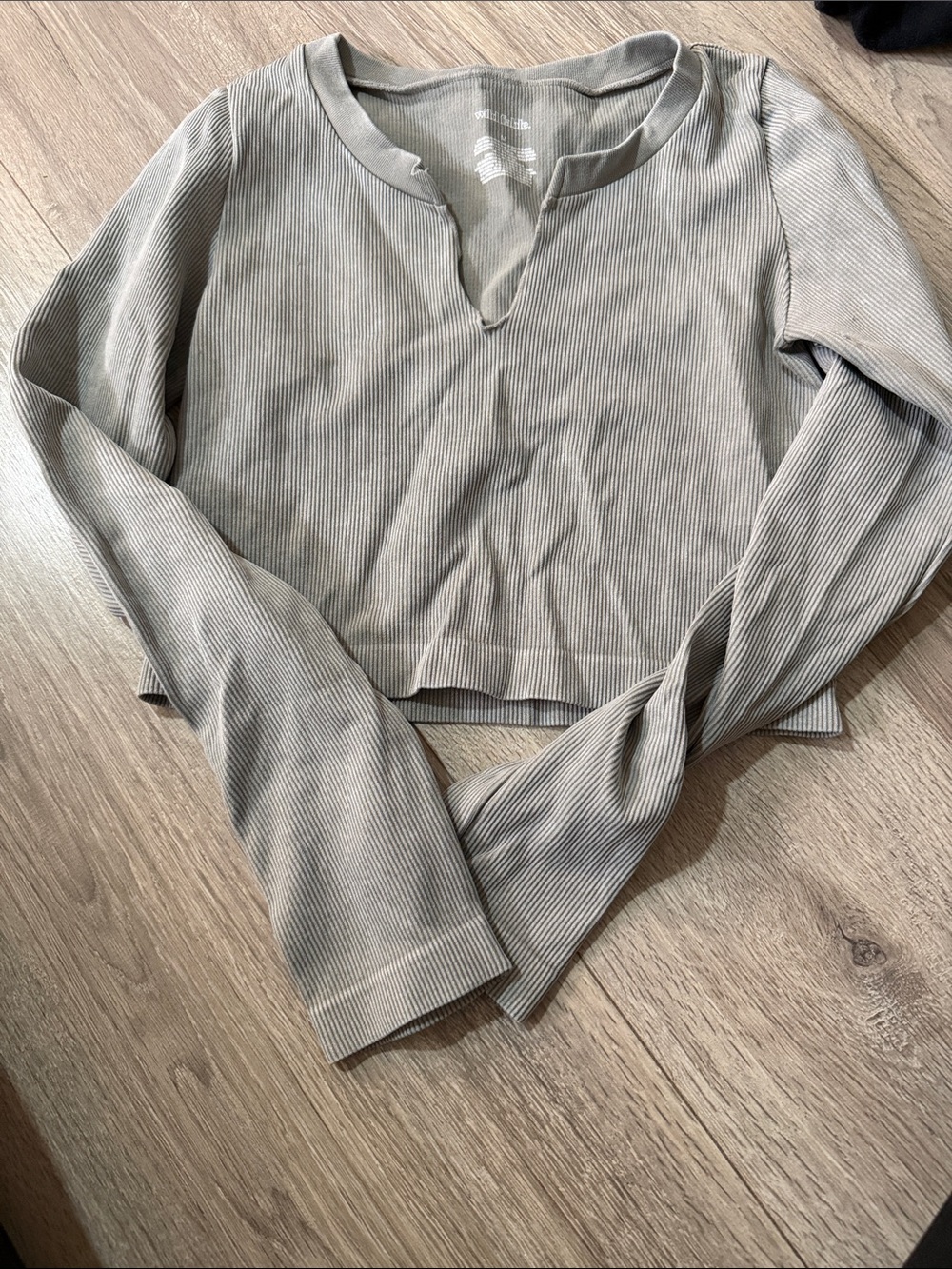wild fable Ribbed Crop Top in Heather Gray